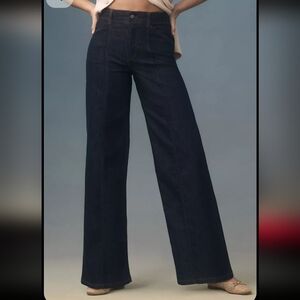 Anthropologie The Delaney Clean Seamed High Rise Wide Leg Jeans Maeve 26